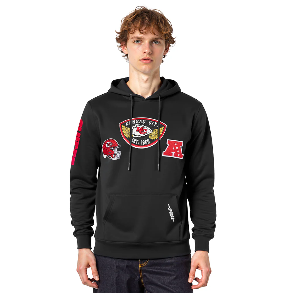 NFL KANSAS CITY CHIEFS BORN FOR SPORT MEN'S FLC PO HOODIE (BLACK)