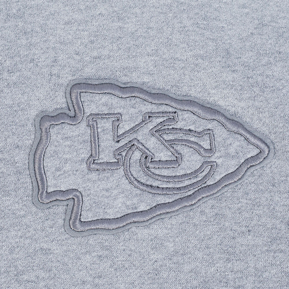 NFL KANSAS CITY CHIEFS NEUTRAL MEN'S DROP SHOULDER PULLOVER HOODIE (DARK HEATHER GRAY) - Image 5