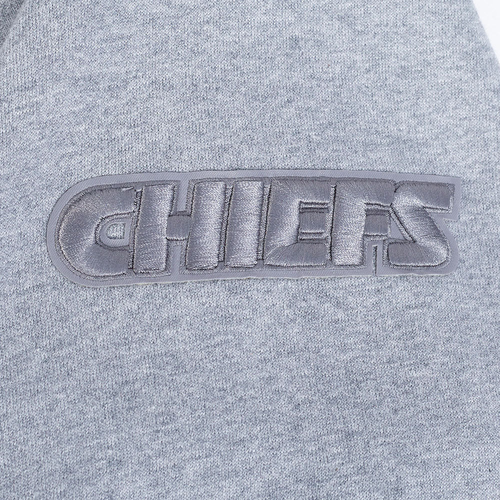NFL KANSAS CITY CHIEFS NEUTRAL MEN'S DROP SHOULDER PULLOVER HOODIE (DARK HEATHER GRAY) - Image 6