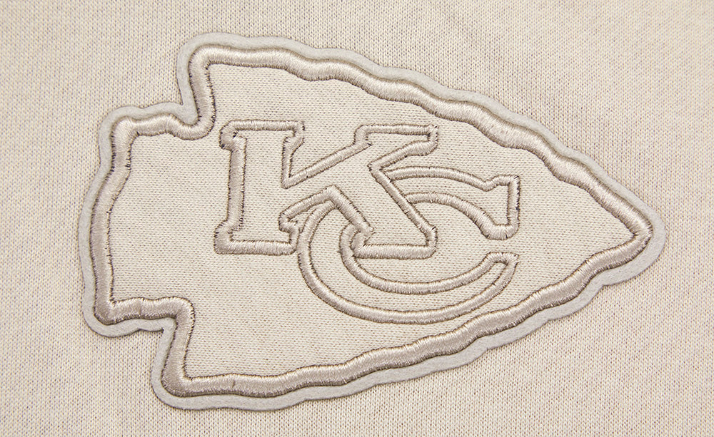 NFL KANSAS CITY CHIEFS NEUTRAL DROP SHOULDER FLEECE PULLOVER HOODIE (TAUPE) - Image 6