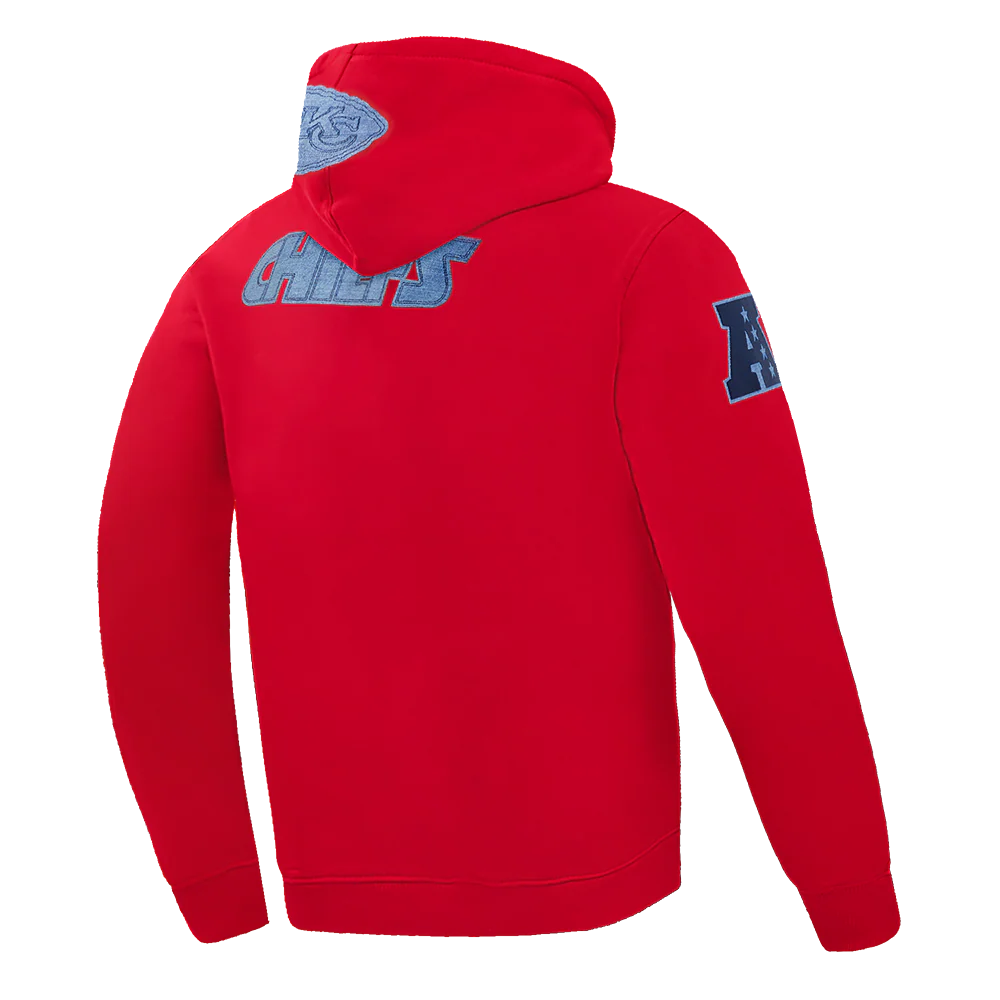 NFL KANSAS CITY CHIEFS VARSITY BLUES MEN'S PULLOVER HOODIE (RED) - Image 4