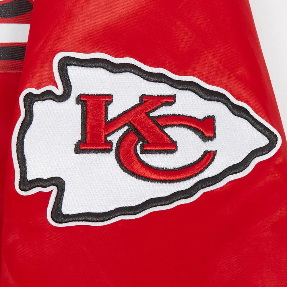 NFL KANSAS CITY CHIEFS SCRIPT TAIL MEN'S SATIN JACKET (RED) - Image 9