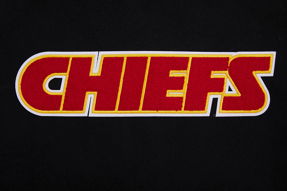 NFL KANSAS CITY CHIEFS CLASSIC WOOL MEN'S VARSITY JACKET (BLACK/WHITE) - Image 5
