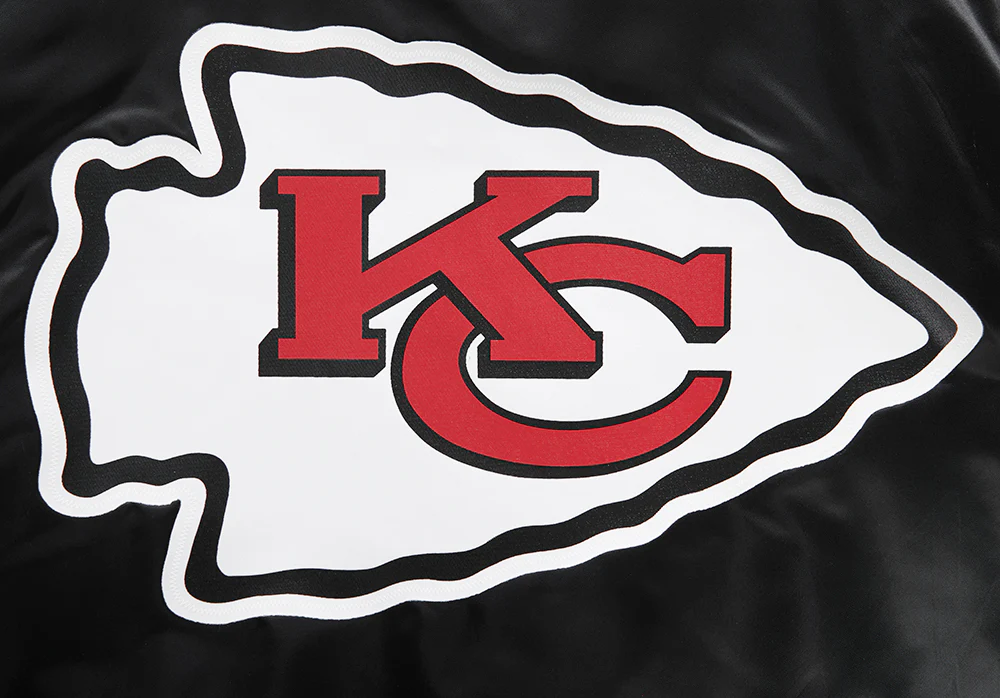NFL KANSAS CITY CHIEFS BIG LOGO MEN'S SATIN JACKET (BLACK) - Image 5