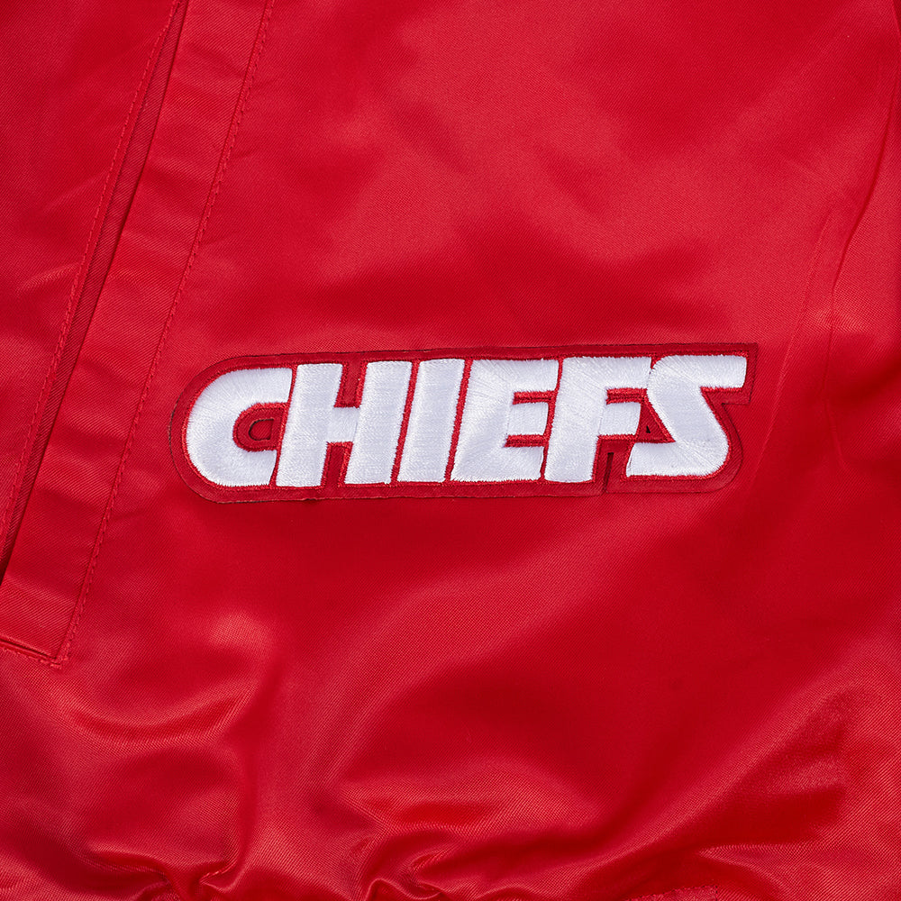 NFL KANSAS CITY CHIEFS BEST OF MEN'S RIB SATIN JACKET (RED/BLACK) - Image 9