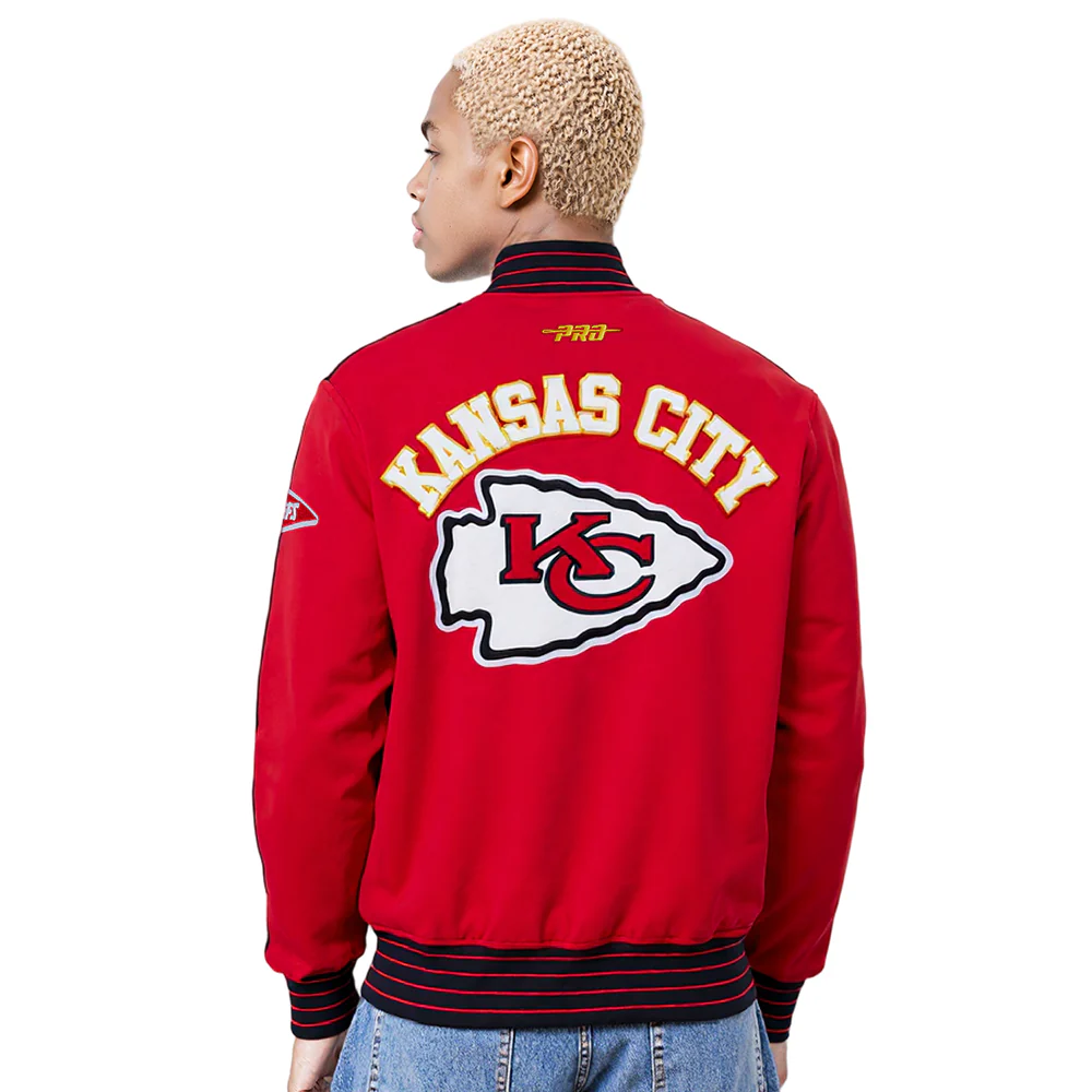 NFL KANSAS CITY CHIEFS PRO GAME DAY MEN'S DBL KNIT JACKET (RED/BLACK/WHITE) - Image 2