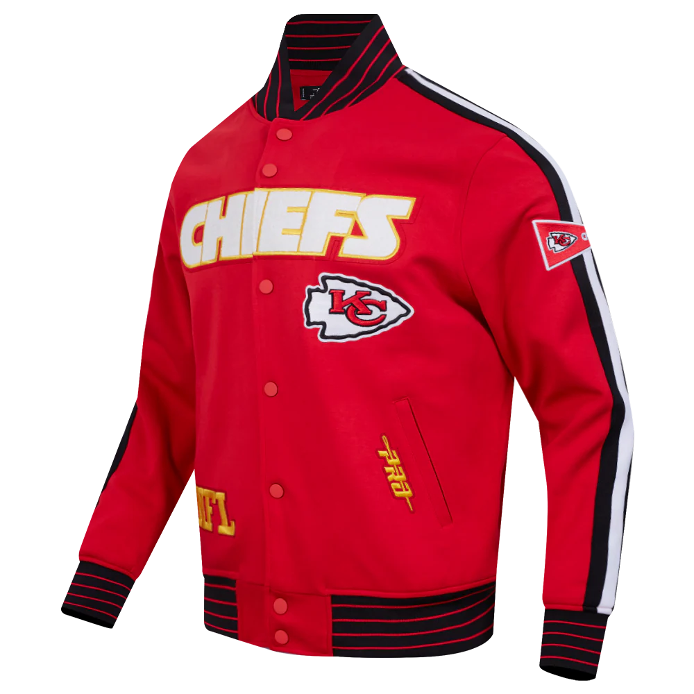 NFL KANSAS CITY CHIEFS PRO GAME DAY MEN'S DBL KNIT JACKET (RED/BLACK/WHITE) - Image 3