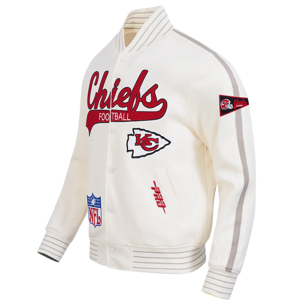 NFL KANSAS CITY CHIEFS PRO GAME DAY MEN'S RETRO JACKET (EGGSHELL/TAUPE/EGGSHELL) - Image 14