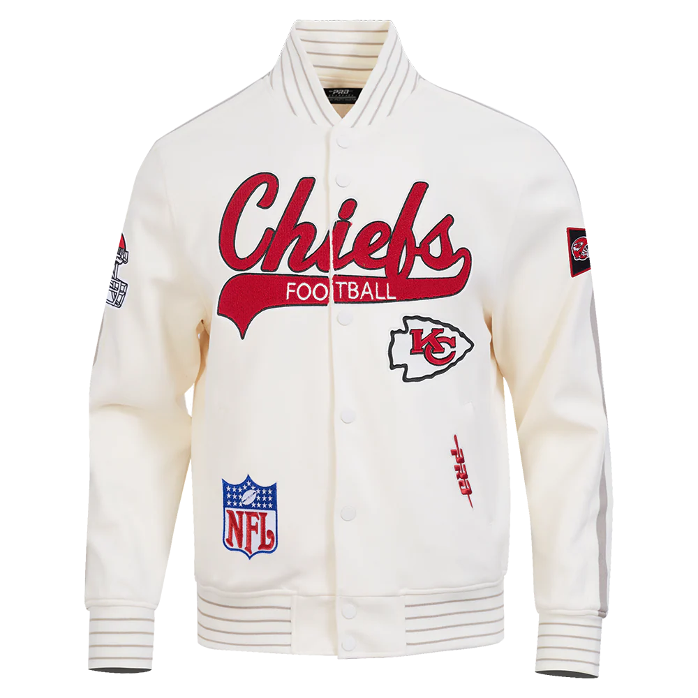 NFL KANSAS CITY CHIEFS PRO GAME DAY MEN'S RETRO JACKET (EGGSHELL/TAUPE/EGGSHELL) - Image 3