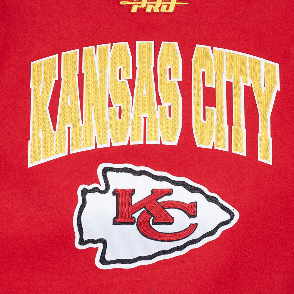 NFL KANSAS CITY CHIEFS CITY ARCH MEN'S WOOL VARSITY JACKET (RED/WHITE) - Image 6