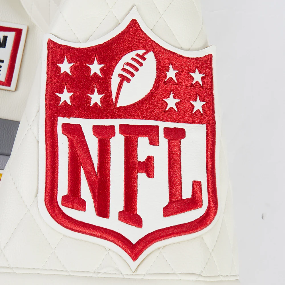 NFL KANSAS CITY CHIEFS MEN'S MOTO JACKET (EGGSHELL/ RED) - Image 5