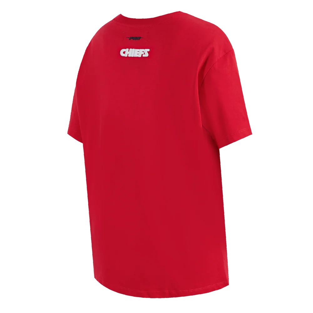NFL KANSAS CITY CHIEFS SCRIPT TAIL WOMEN'S BOYFRIEND TEE (RED) - Image 4