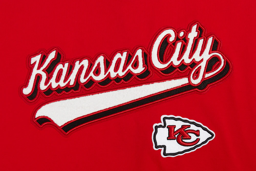 NFL KANSAS CITY CHIEFS SCRIPT TAIL WOMEN'S BOYFRIEND TEE (RED) - Image 5