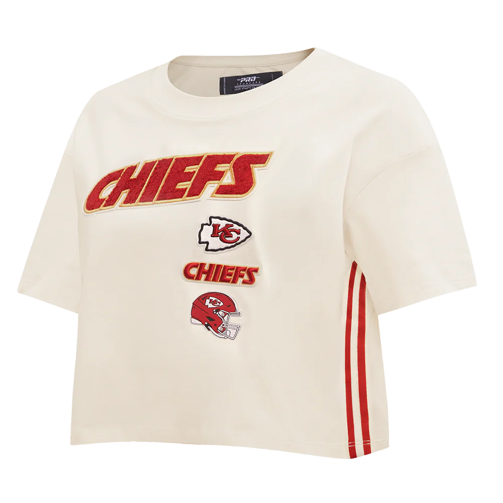 NFL KANSAS CITY CHIEFS RETRO CLASSIC WOMEN'S BOXY TEE (EGGSHELL) - Image 2