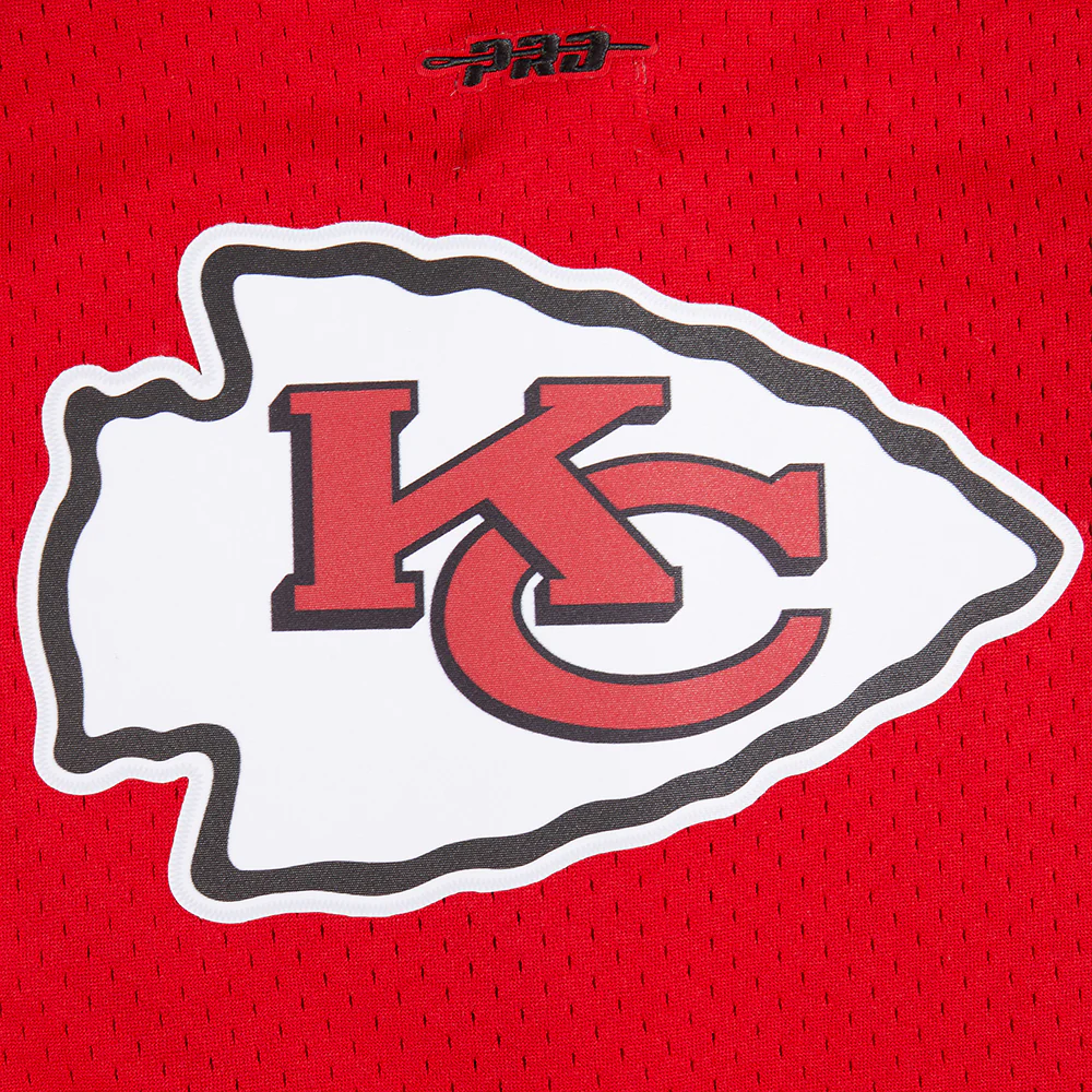 NFL KANSAS CITY CHIEFS CLASSIC BIG BOYS MESH BUTTON DOWN SHIRT (RED/BLACK) - Image 6