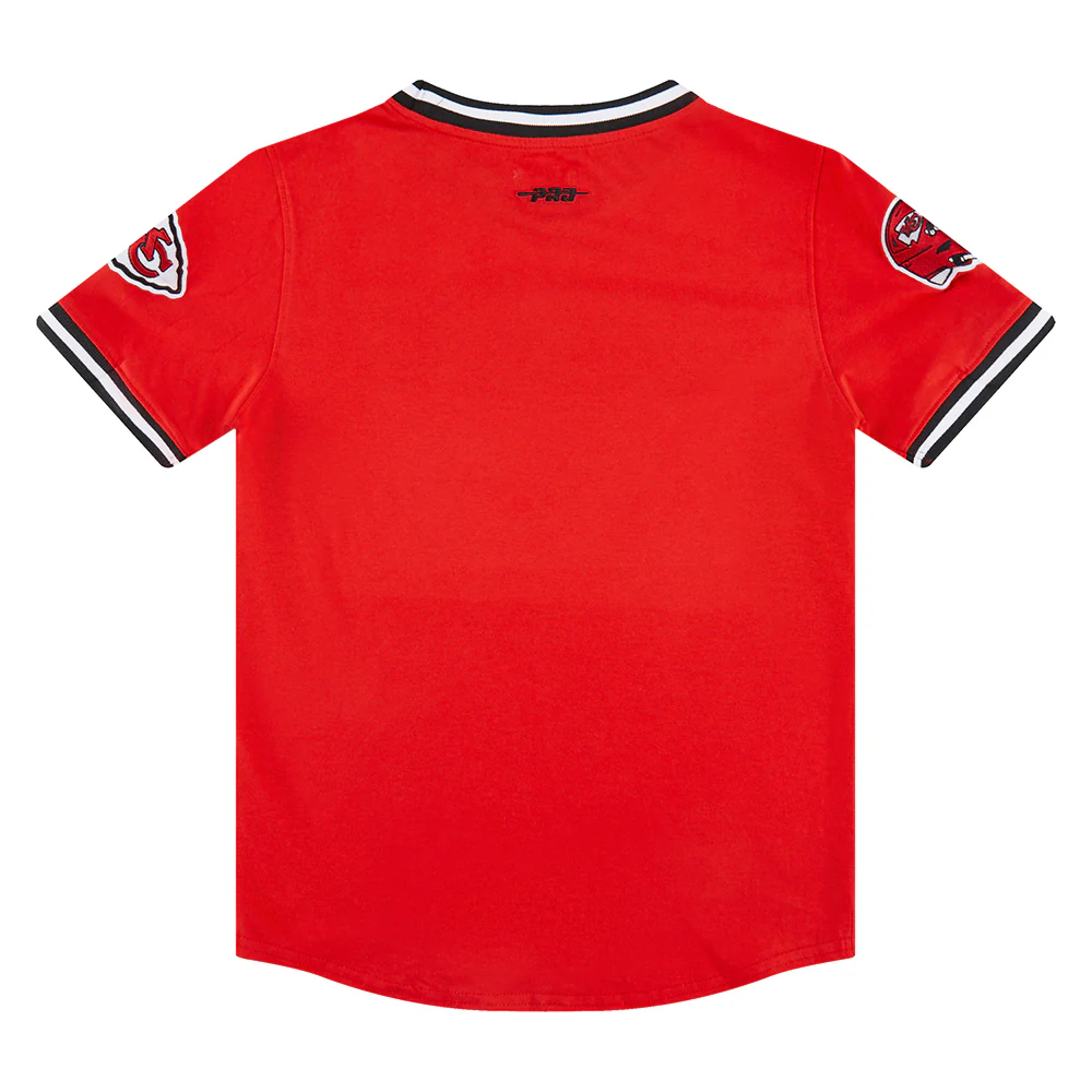 NFL KANSAS CITY CHIEFS CLASSIC BIG BOYS SHORT SLEEVE STRIPED RIB TEE (RED/BLACK) - Image 11