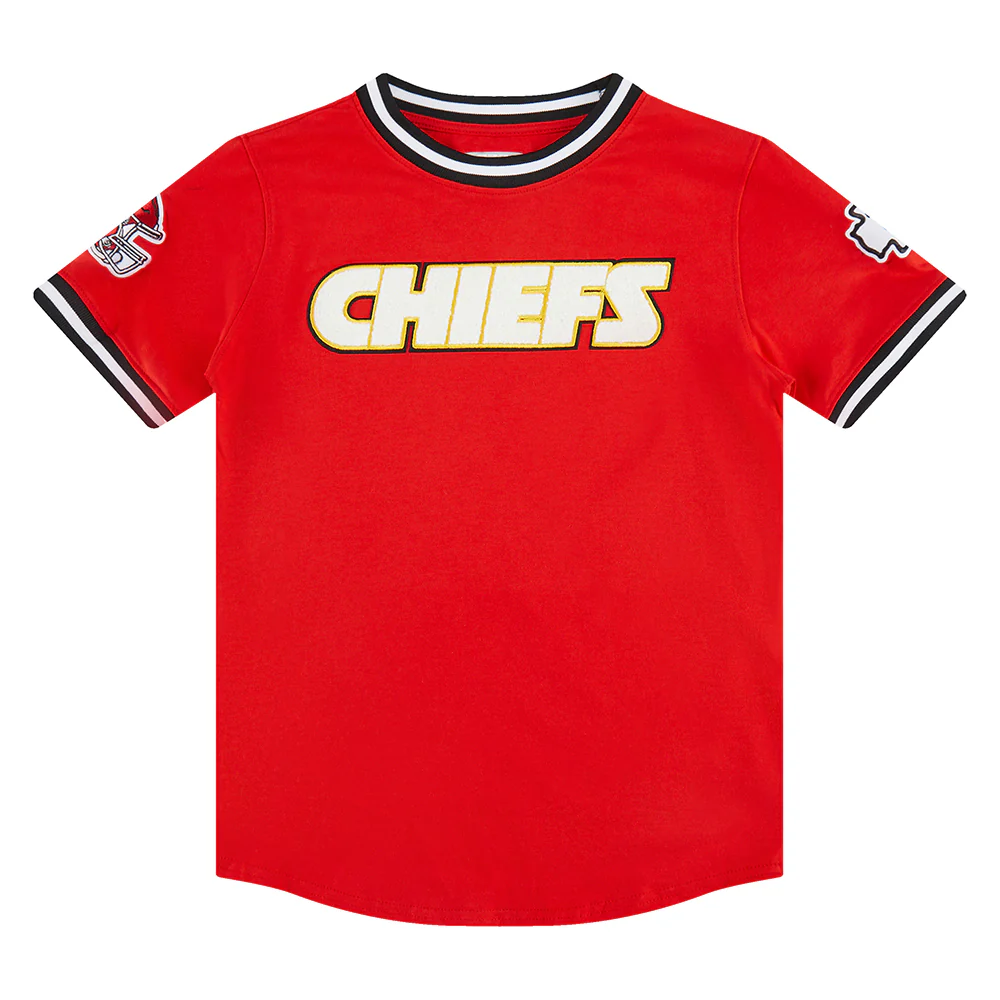 NFL KANSAS CITY CHIEFS CLASSIC BIG BOYS SHORT SLEEVE STRIPED RIB TEE (RED/BLACK) - Image 3