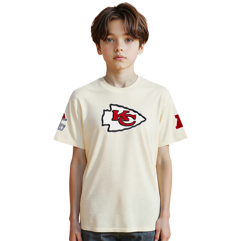 NFL KANSAS CITY CHIEFS RETRO CLASSIC BIG BOY'S SS TEE (EGGSHELL)