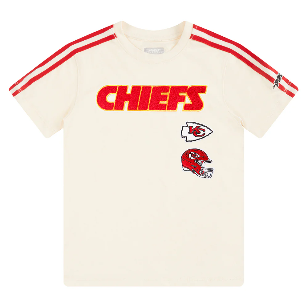 NFL KANSAS CITY CHIEFS RETRO CLASSIC SINGLE JERSEY BIG BOYS SINGLE JERSEY TAPING TEE (EGGSHELL/ RED) - Image 9