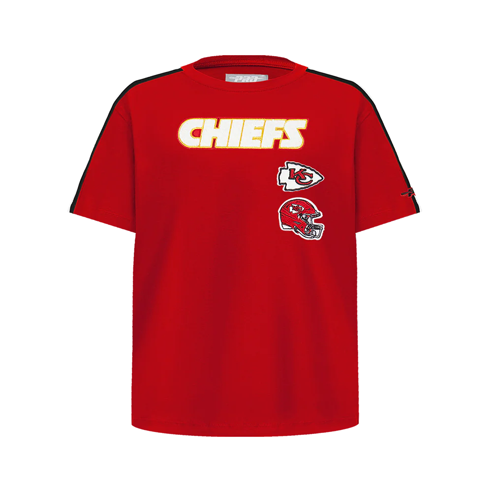 NFL KANSAS CITY CHIEFS RETRO CLASSIC SINGLE JERSEY BIG BOYS SINGLE JERSEY TAPING TEE (RED/BLACK) - Image 3
