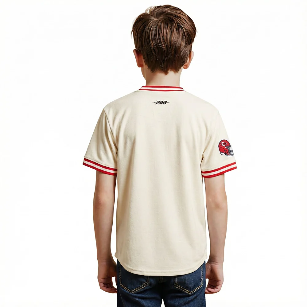 NFL KANSAS CITY CHIEFS RETRO CLASSIC BIG BOY'S SS STRIPED RIB TEE (EGGSHELL/ RED) - Image 2