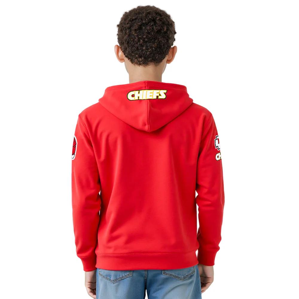 NFL KANSAS CITY CHIEFS CLASSIC BIG BOYS FLEECE PULLOVER HOODIE (RED) - Image 10