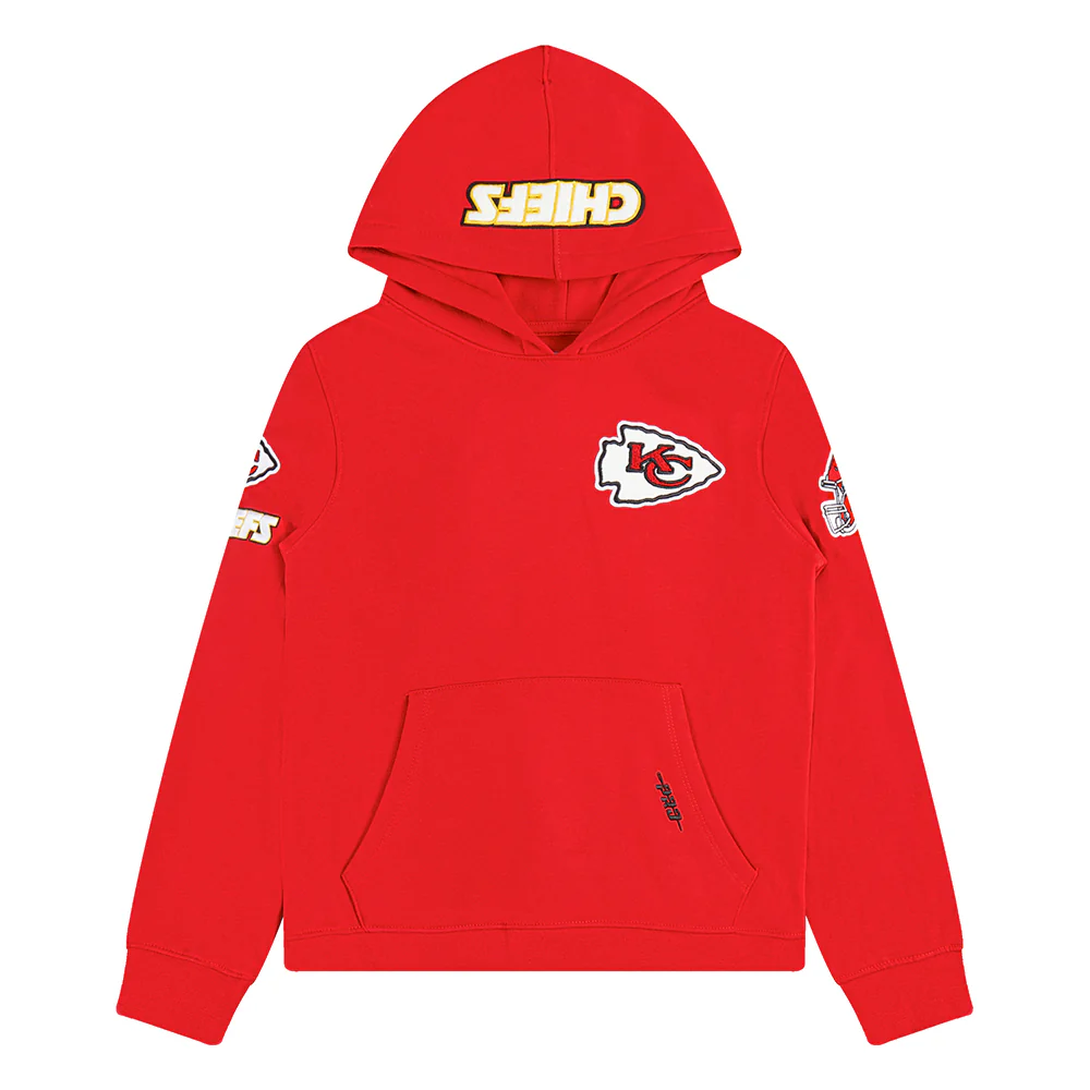 NFL KANSAS CITY CHIEFS CLASSIC BIG BOYS FLEECE PULLOVER HOODIE (RED) - Image 3