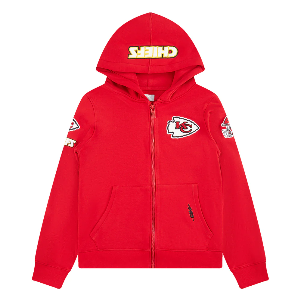 NFL KANSAS CITY CHIEFS CLASSIC BIG BOY'S FLC FZ PO HOODIE (RED)