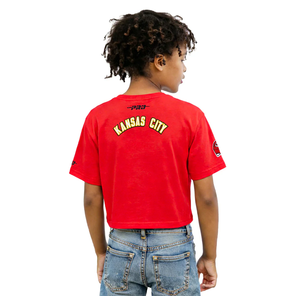 NFL KANSAS CITY CHIEFS CLASSIC BIG GIRLS SHORT SLEEVE BOXY TEE (RED) - Image 2