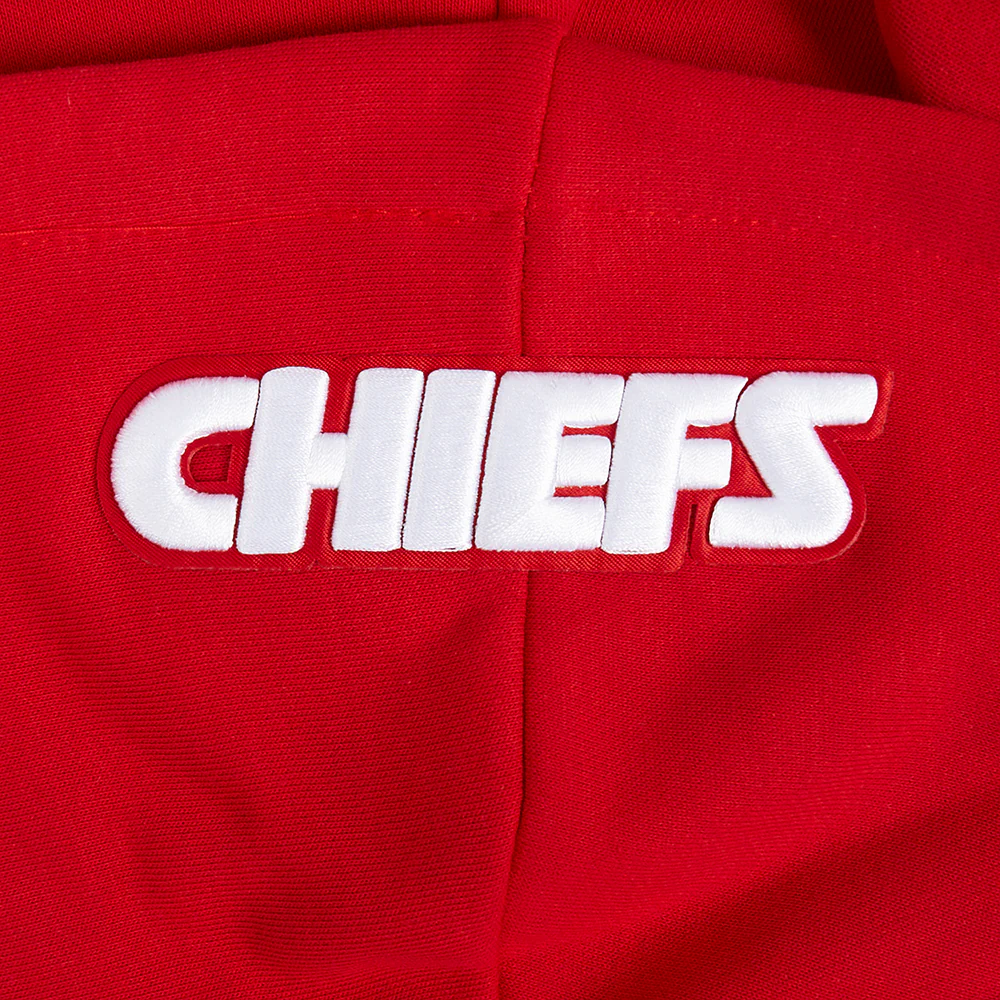 NFL KANSAS CITY CHIEFS SCRIPT TAIL WOMEN'S RIB FLEECE CROPPED PULLOVER HOODIE (RED) - Image 10