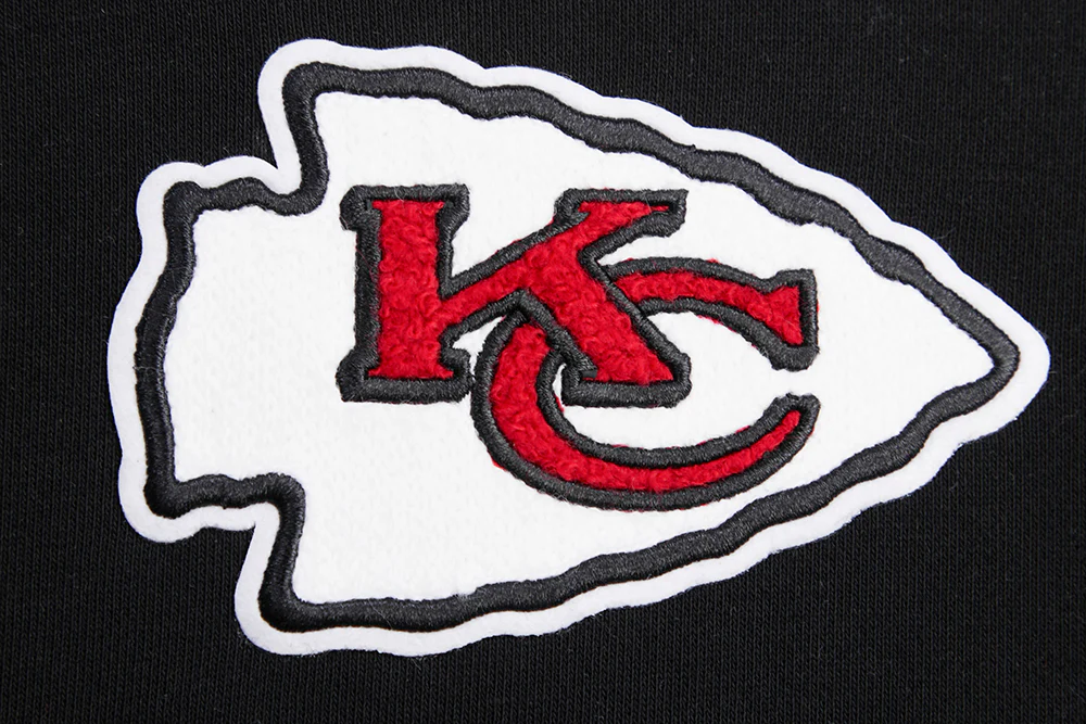 NFL KANSAS CITY CHIEFS CLASSIC WOMEN'S FLEECE CROPPED PULLOVER HOODIE (BLACK) - Image 6