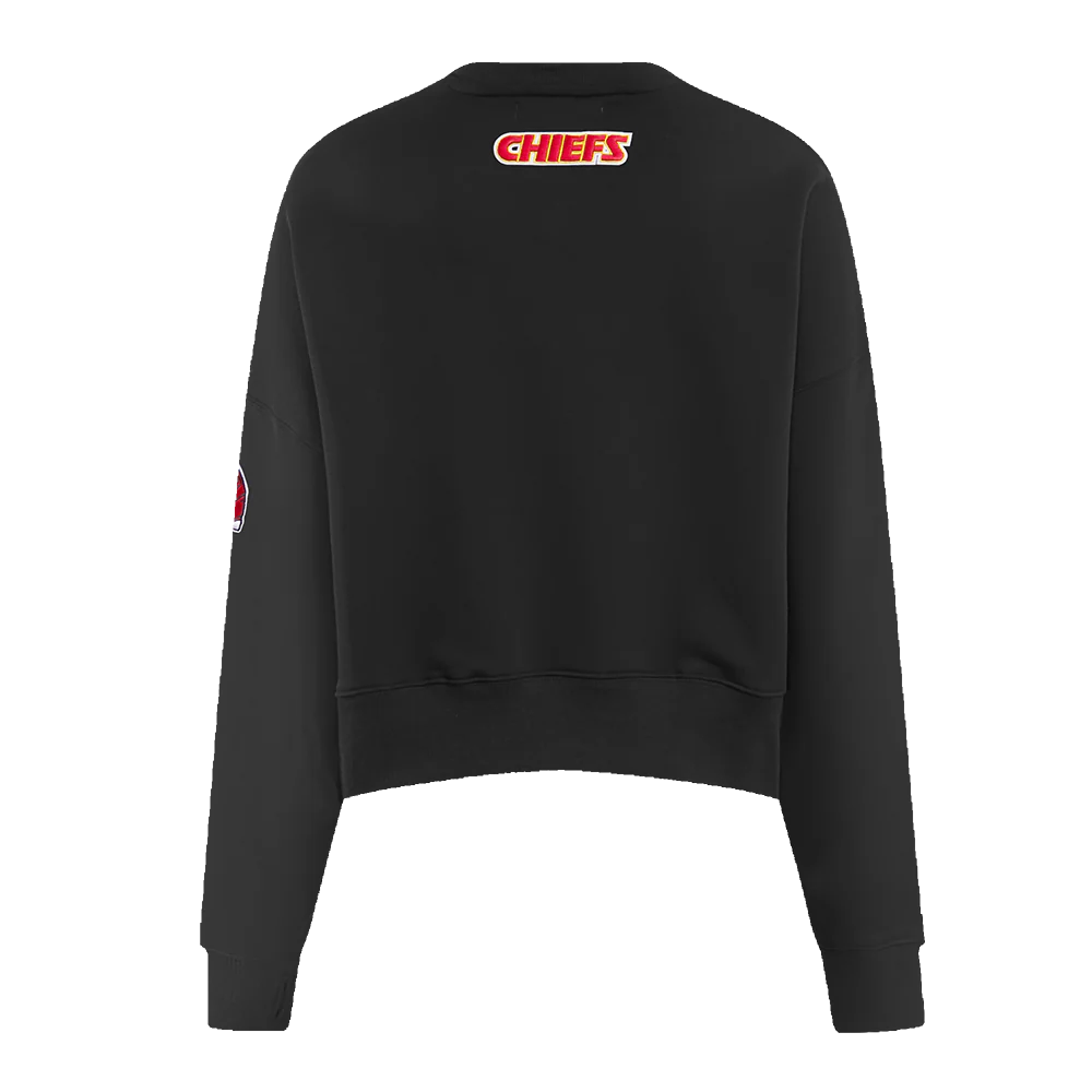 NFL KANSAS CITY CHIEFS CLASSIC WOMEN'S FLEECE CREWNECK (BLACK) - Image 3