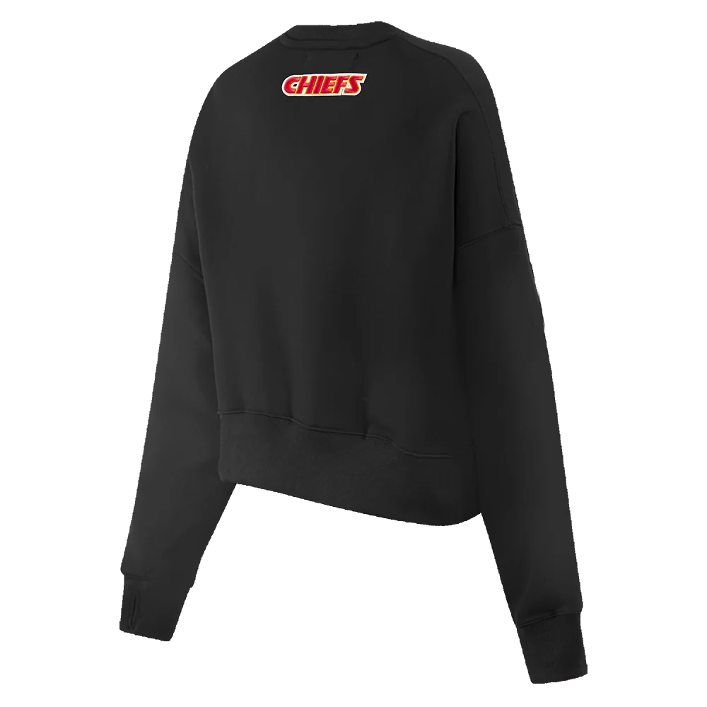 NFL KANSAS CITY CHIEFS CLASSIC WOMEN'S FLEECE CREWNECK (BLACK) - Image 4