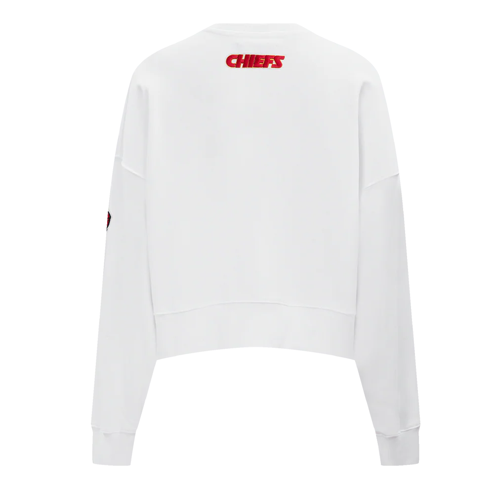 NFL KANSAS CITY CHIEFS CLASSIC WOMEN'S FLEECE CREWNECK (WHITE) - Image 4