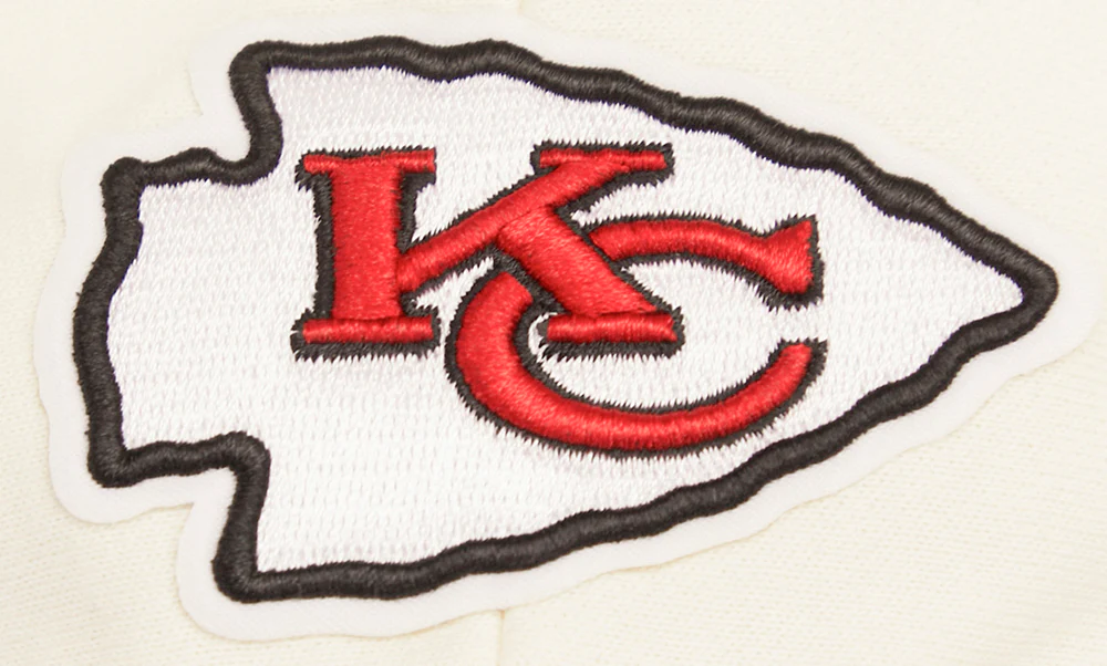 NFL KANSAS CITY CHIEFS RETRO CLASSIC WOMEN'S RIB CROPPED PULLOVER HOODIE (EGGSHELL/ RED) - Image 5