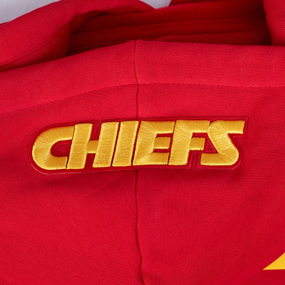 NFL KANSAS CITY CHIEFS WINGSPAN WOMEN'S FLC CROPPED PO HOODIE (RED) - Image 9