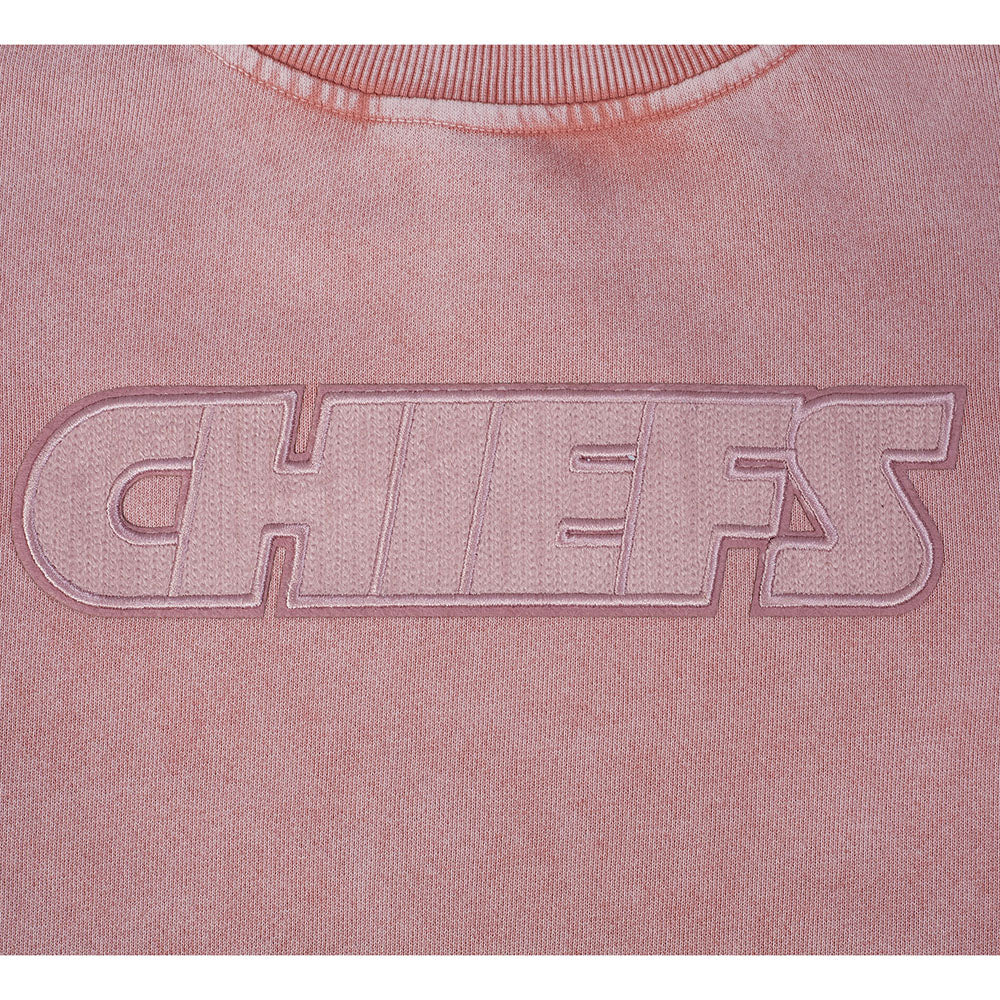 NFL KANSAS CITY CHIEFS WASHED CLASSIC WOMEN'S ENZYME WASH FT CREWNECK (WASHED MAUVE) - Image 15