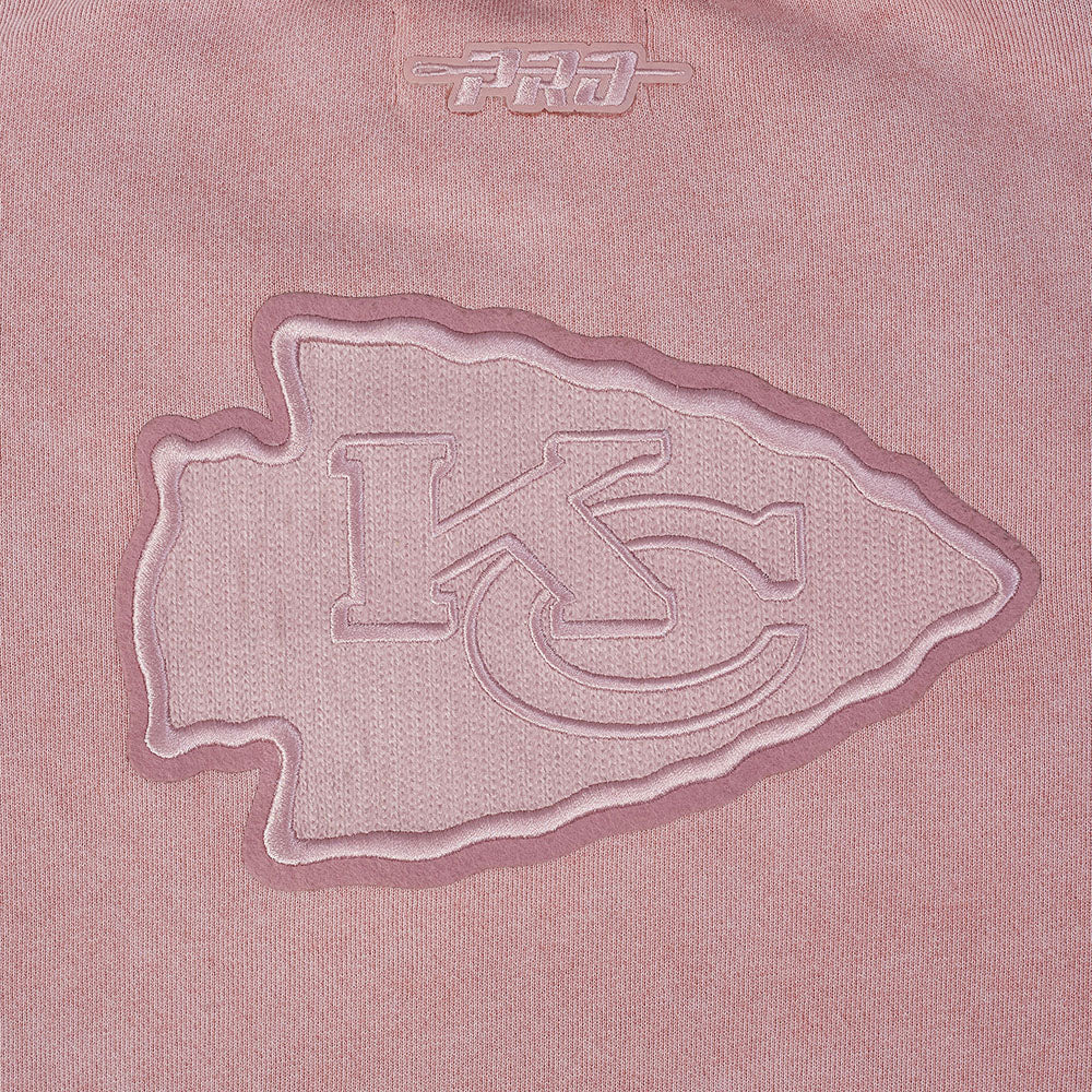 NFL KANSAS CITY CHIEFS WASHED CLASSIC WOMEN'S ENZYME WASH FT CREWNECK (WASHED MAUVE) - Image 7