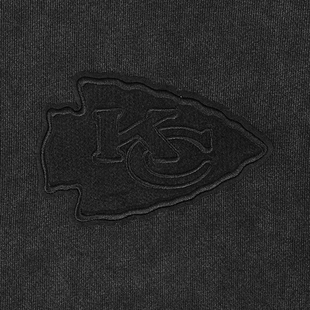 NFL KANSAS CITY CHIEFS WASHED CLASSIC WOMEN'S ENZYME WASH FT CROPPED P (WASHED BLACK) - Image 7