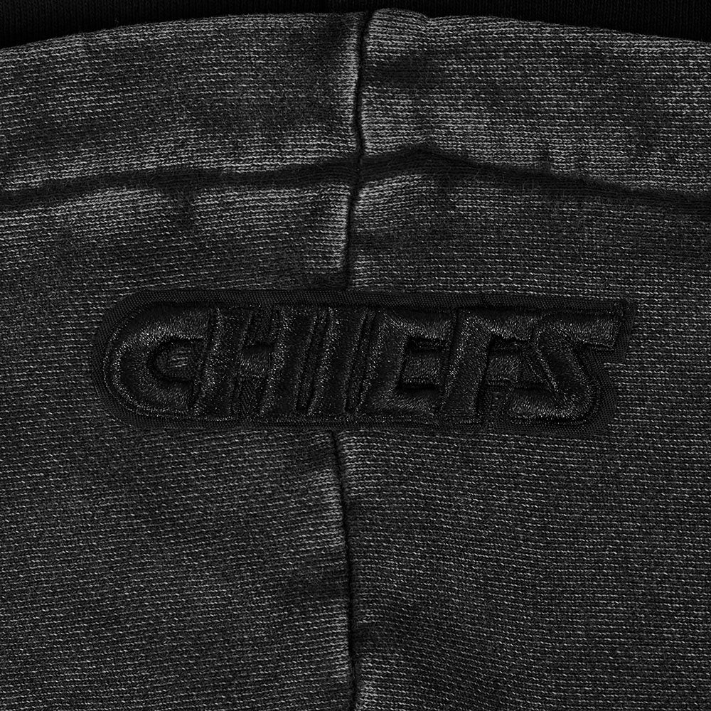 NFL KANSAS CITY CHIEFS WASHED CLASSIC WOMEN'S ENZYME WASH FT CROPPED P (WASHED BLACK) - Image 8
