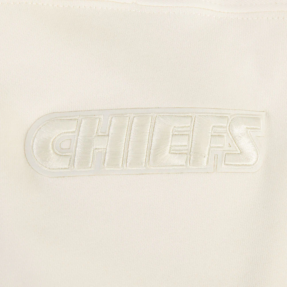 NFL KANSAS CITY CHIEFS TRAVIS KELCE #87 NEUTRAL WOMEN'S FLC CREWNECK (EGGSHELL) - Image 7