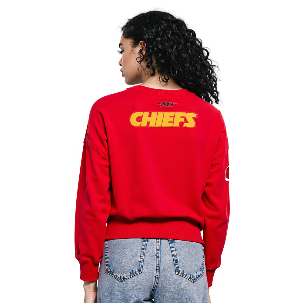 NFL KANSAS CITY CHIEFS PATRICK MAHOMES #15 CLASSIC PNN WOMEN'S FLC CREWNECK (Red) - Image 2