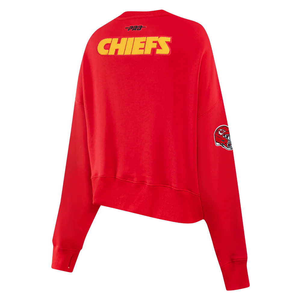 NFL KANSAS CITY CHIEFS PATRICK MAHOMES #15 CLASSIC PNN WOMEN'S FLC CREWNECK (Red) - Image 4