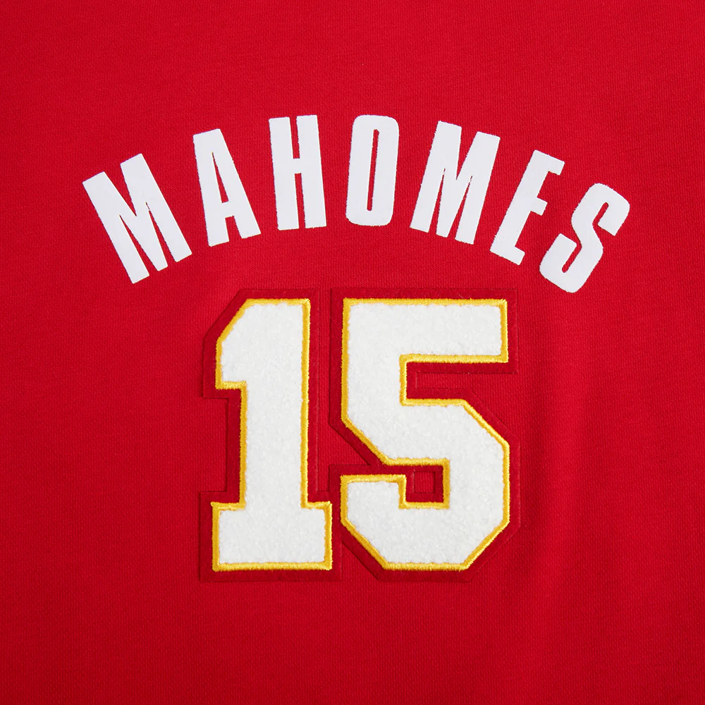NFL KANSAS CITY CHIEFS PATRICK MAHOMES #15 CLASSIC PNN WOMEN'S FLC CREWNECK (Red) - Image 6