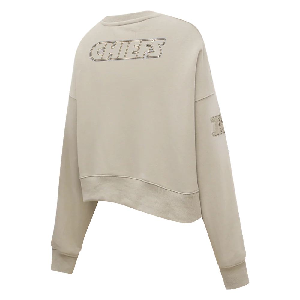 NFL KANSAS CITY CHIEFS NEUTRAL WOMEN'S CREWNECK (TAUPE) - Image 4