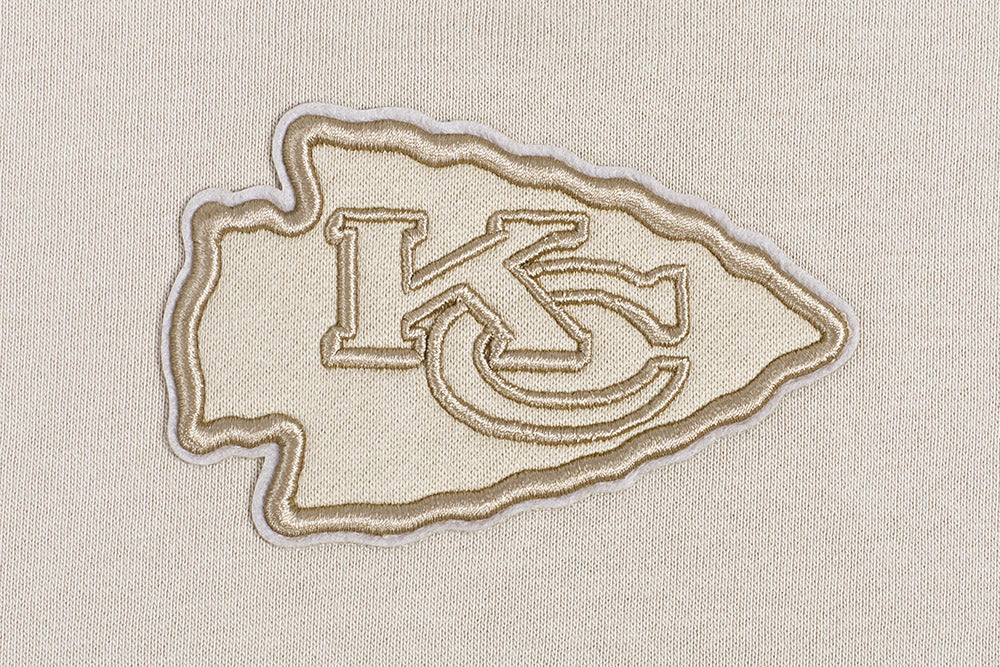 NFL KANSAS CITY CHIEFS NEUTRAL WOMEN'S CROPPED PULLOVER HOODIE (TAUPE) - Image 5