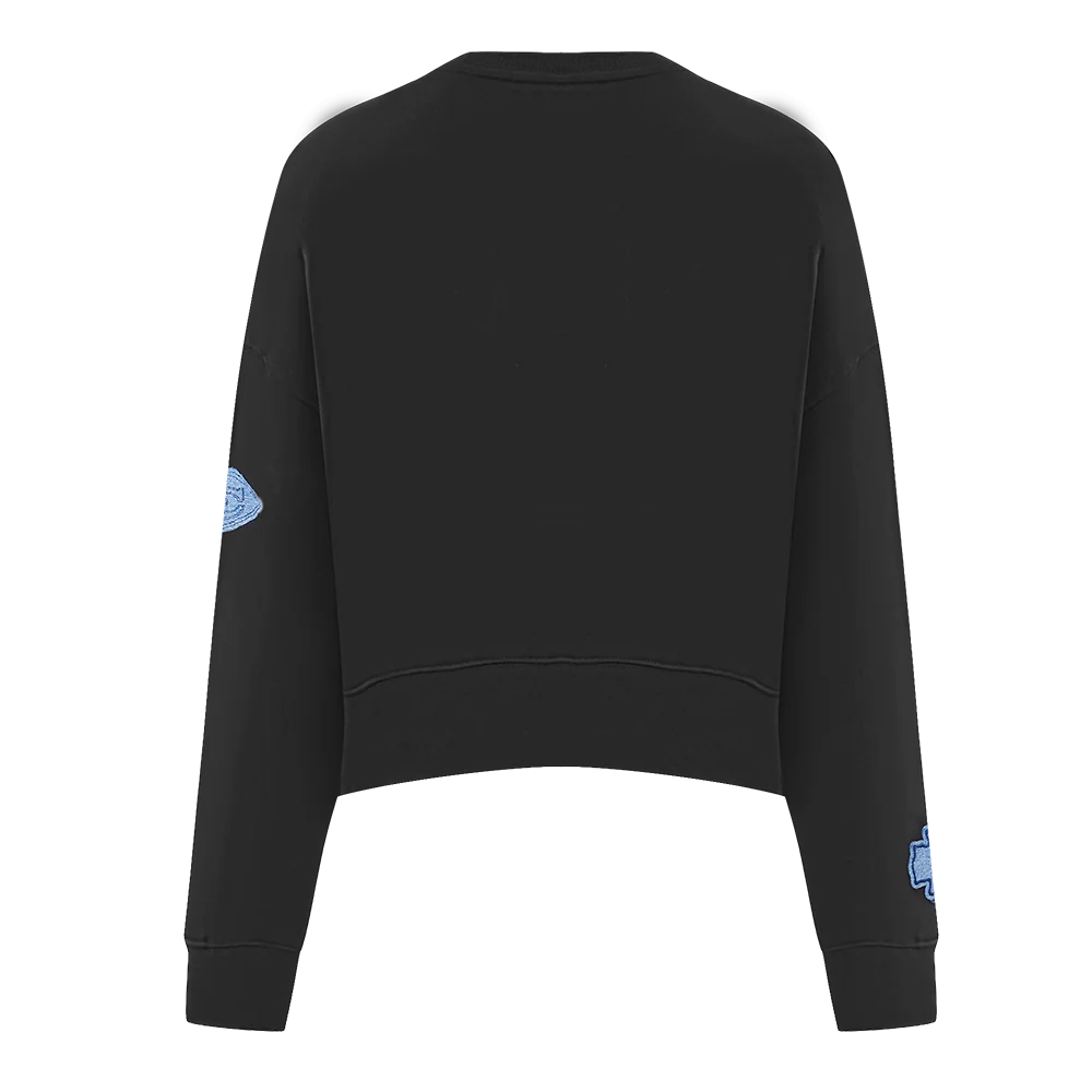 NFL KANSAS CITY CHIEFS VARSITY BLUES WOMEN'S CREWNECK (BLACK) - Image 3