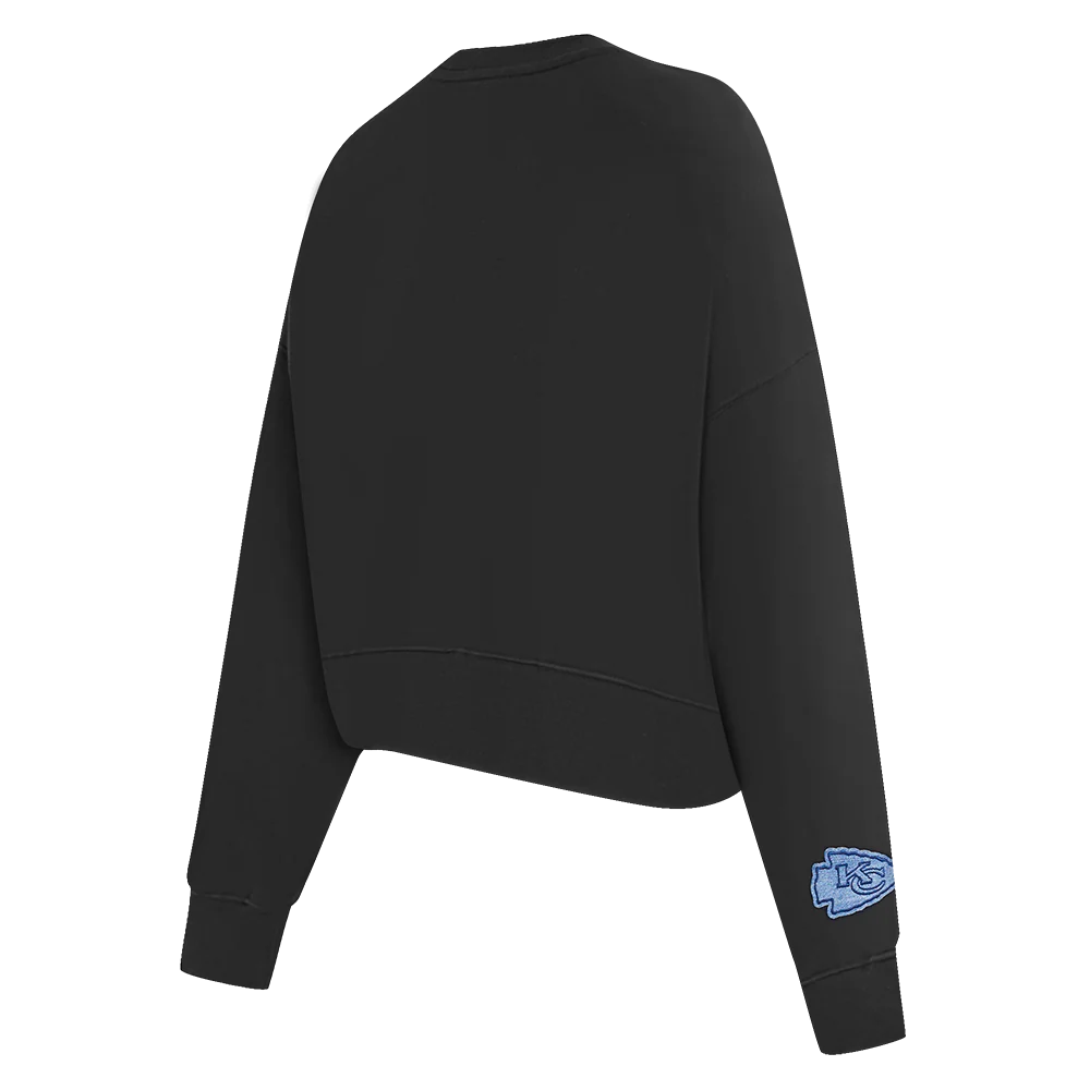 NFL KANSAS CITY CHIEFS VARSITY BLUES WOMEN'S CREWNECK (BLACK) - Image 4