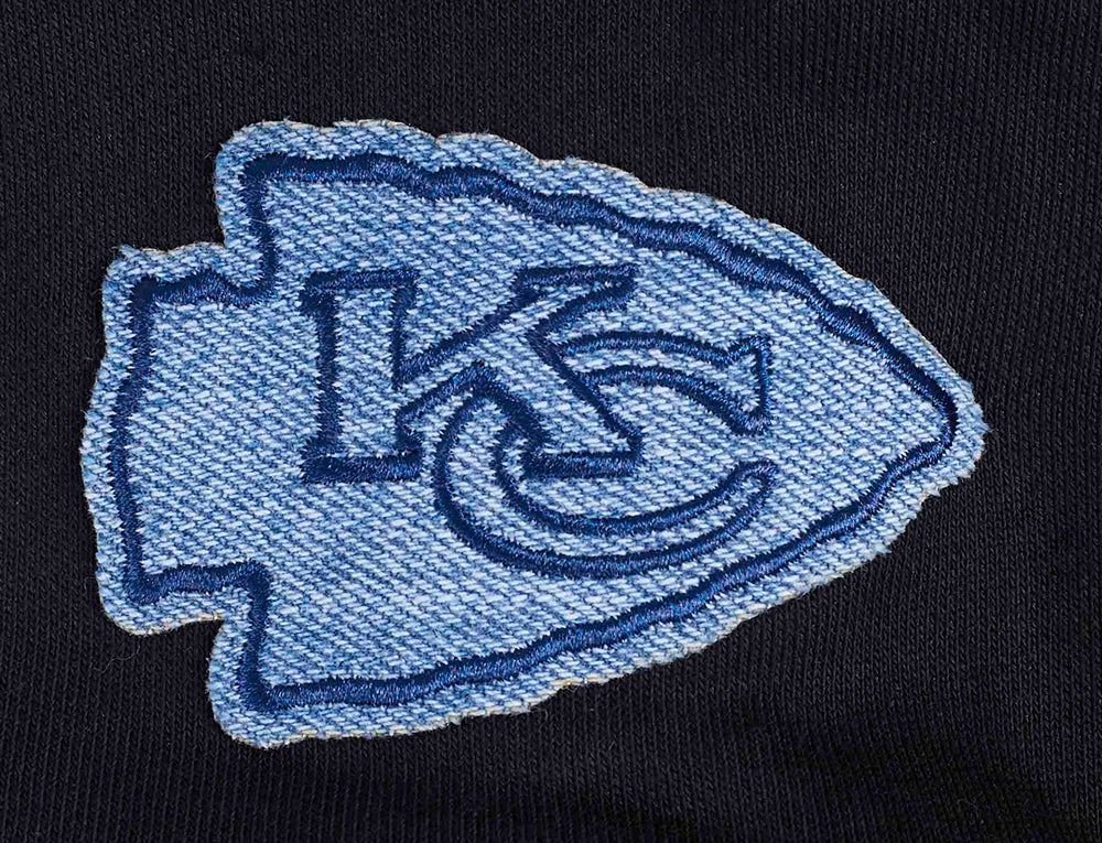 NFL KANSAS CITY CHIEFS VARSITY BLUES WOMEN'S CREWNECK (BLACK) - Image 7