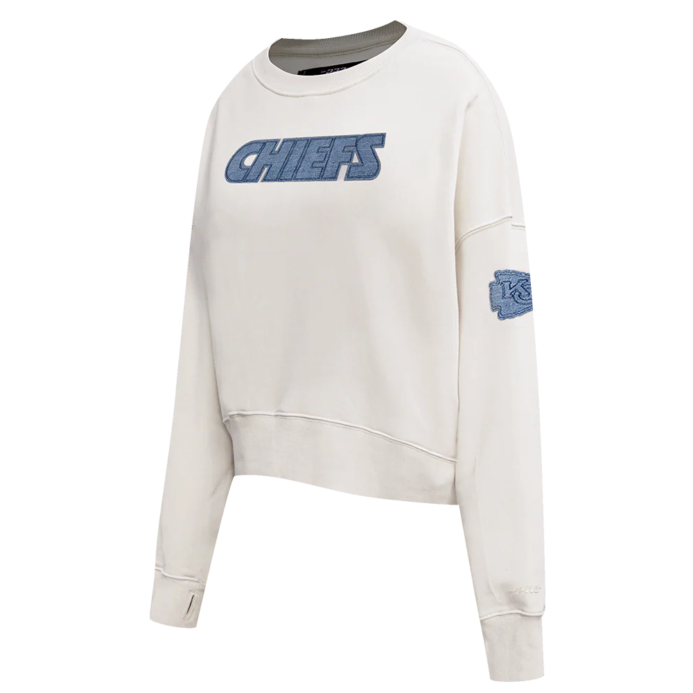 NFL KANSAS CITY CHIEFS VARSITY BLUES WOMEN'S CREWNECK (LINEN) - Image 2